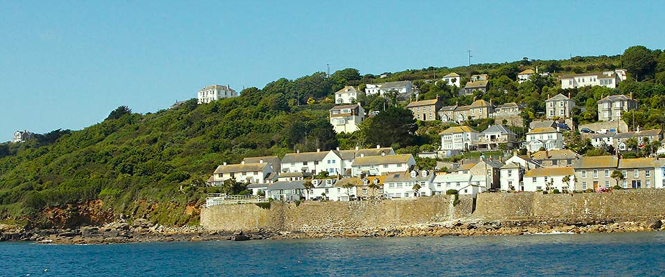 View of Carn Du House from the sea beside Mousehole