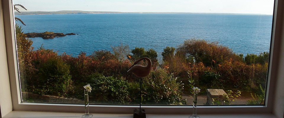 View from the cottage window out to sea