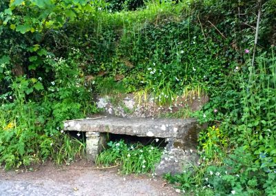 Stone bench on the road down to Mousehole